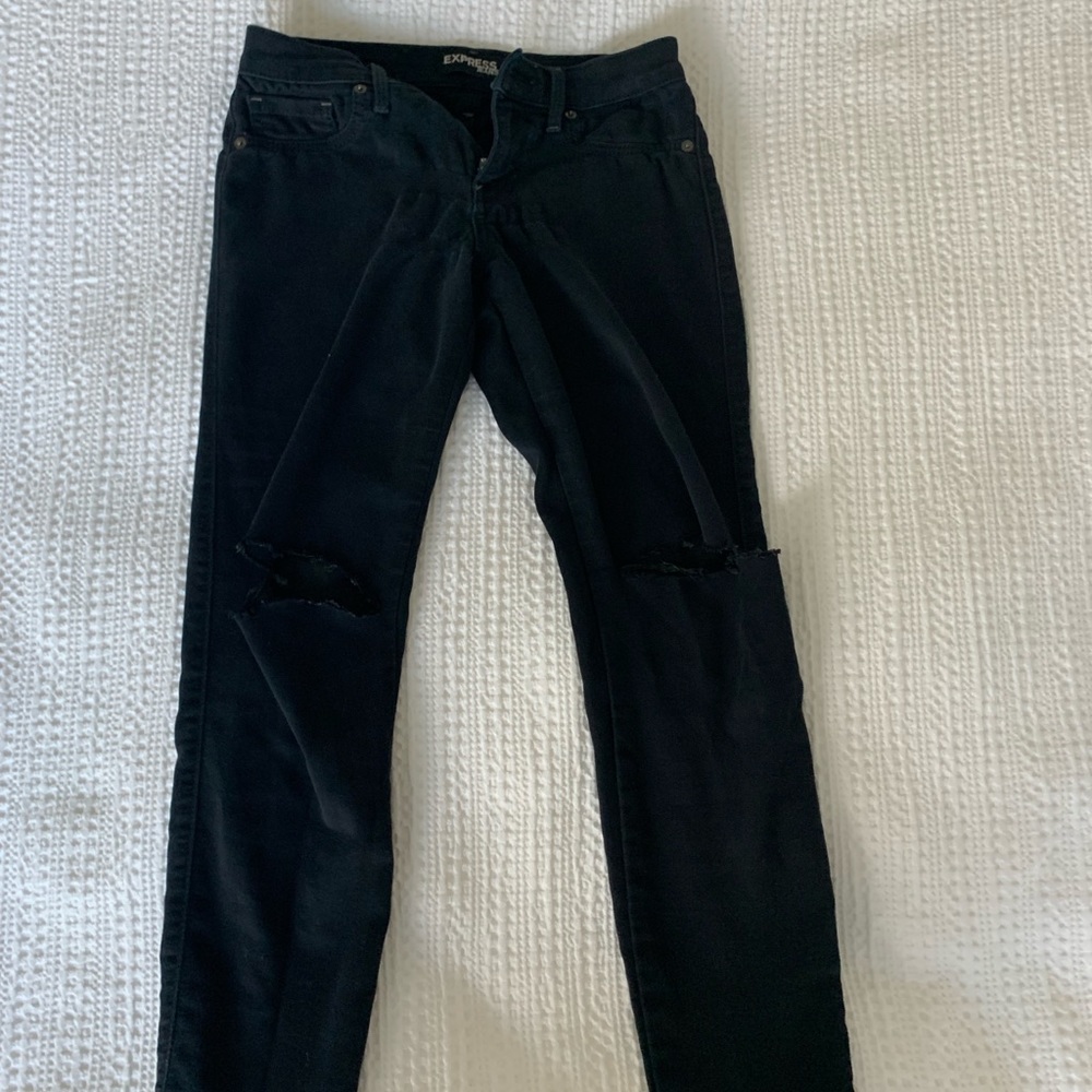 Express ripped skinny jeans
